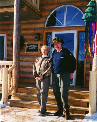 Keith and Marian in front of Blackberry Lodge